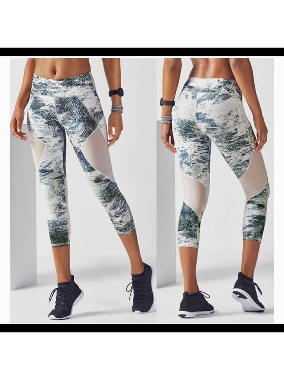 Fabletics Powerhold Mesh Animal Print Crop Leggings